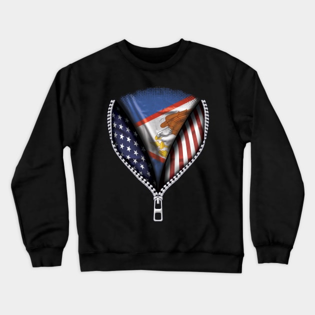 Australian Samoan Flag  Australian Samoa Flag American Flag Zip Down - Gift for Australian Samoan From Australian Samoa Crewneck Sweatshirt by Country Flags